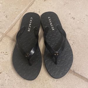 Coach Black Flip Flops
